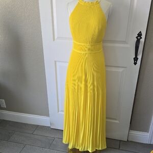 ✨ AMUR Vibrant Yellow Pleated Maxi‎ Dress ✨☀️Size 4
